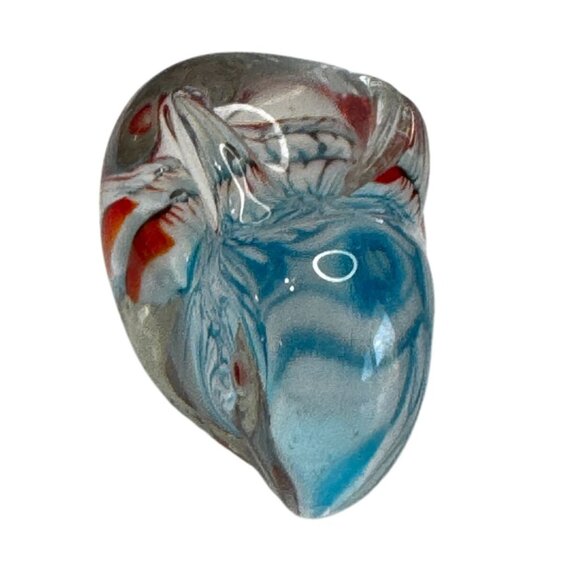 Blown Glass Mini Rabbit 2 1/4" Red White Blue Figurine Studio Art Glass Animal - Picture 4 of 8